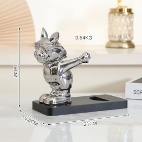 Wine Rack Decoration French Bulldog Creative And Slightly Luxury Decorations (Color: Silver)